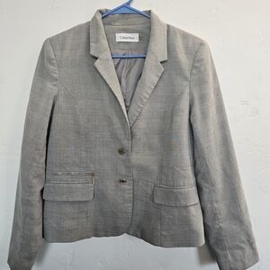 Calvin Klein Light Beige/Gray Women's Blazer
